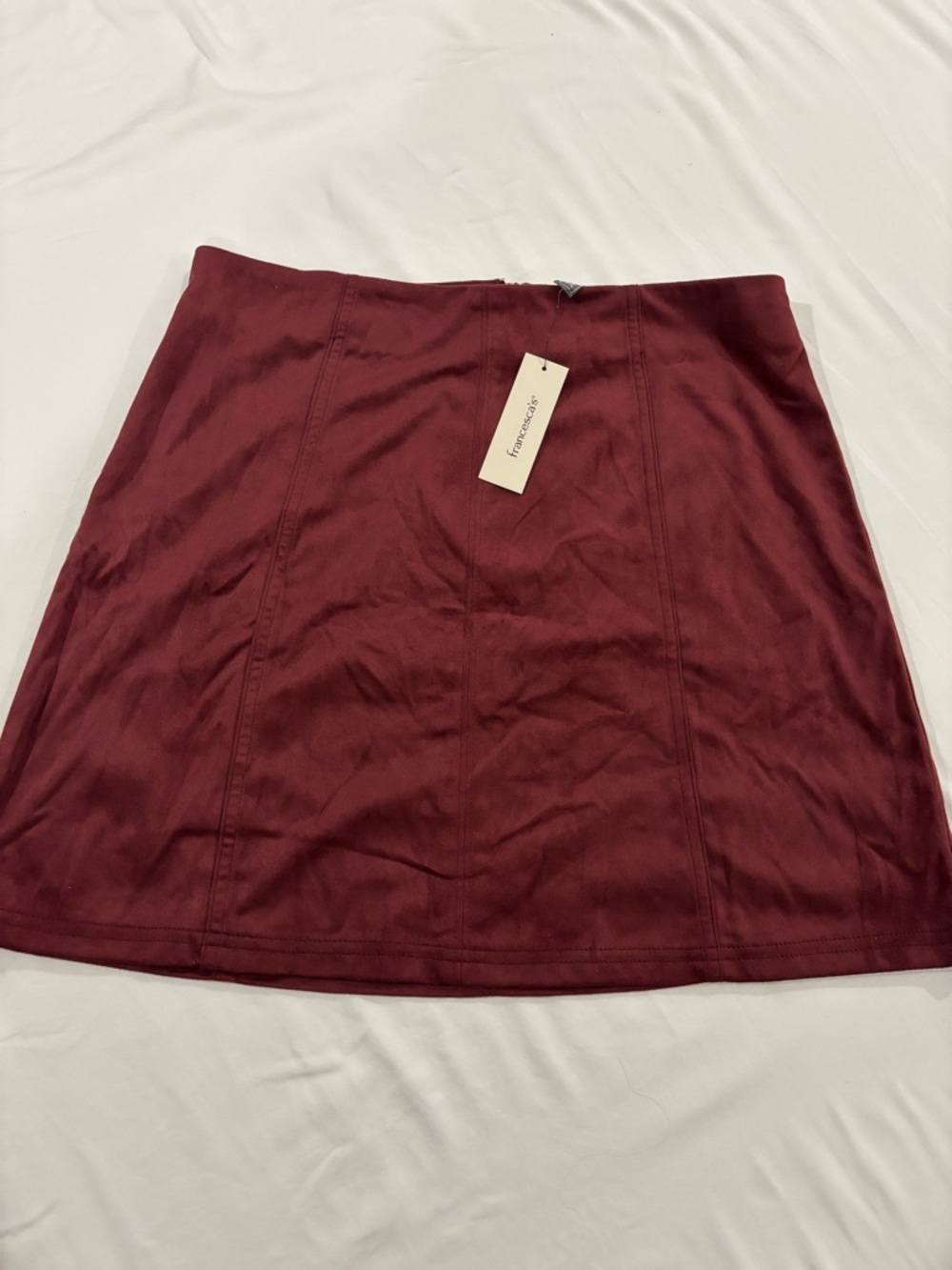 Francesca's Collections Burgundy A-Line Mini Skirt